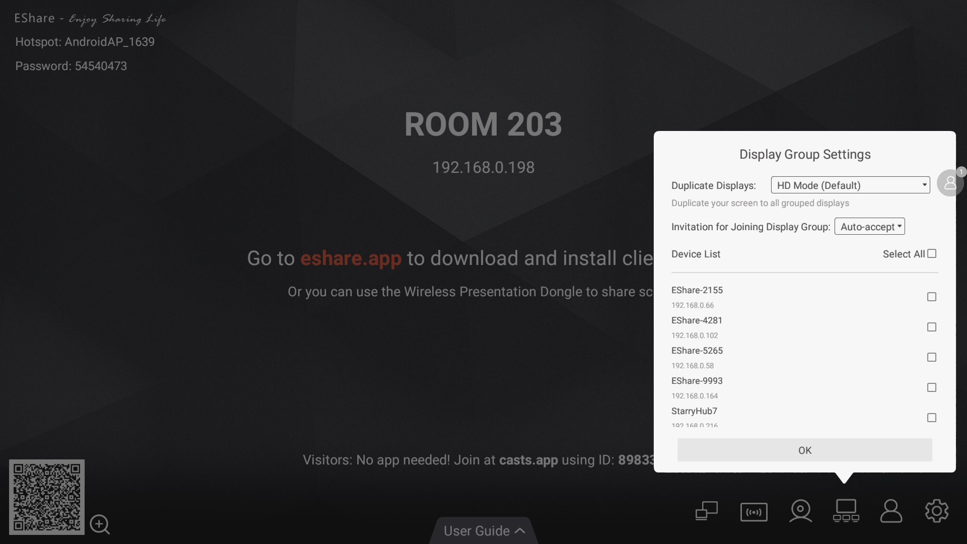 Display Group settings